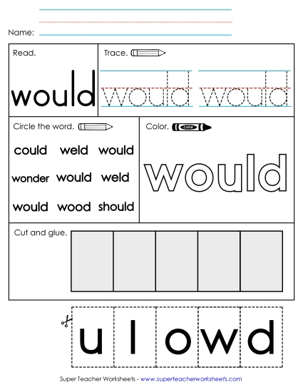 Worksheet 2: Would (Printable PDF Worksheet)
