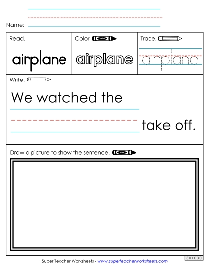 Worksheet 3: Airplane (Printable PDF Worksheet)
