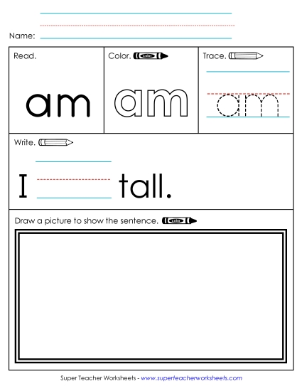 Worksheet 3: Am (Printable PDF Worksheet)