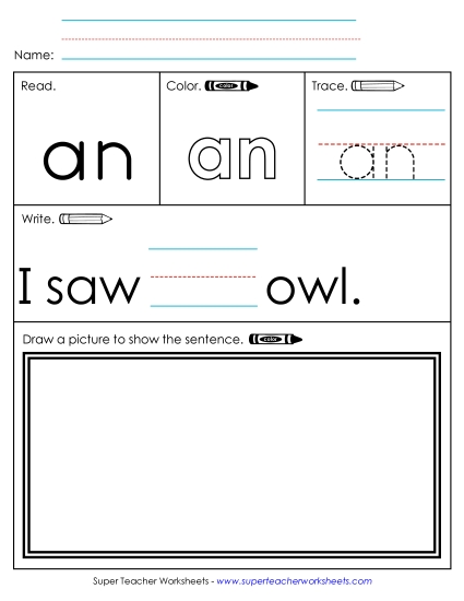 Worksheet 3: An (Printable PDF Worksheet)