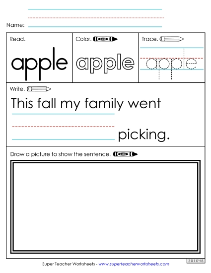 Worksheet 3: Apple (Printable PDF Worksheet)