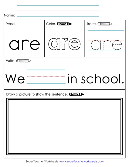 Worksheet 3: Are (Printable PDF Worksheet)