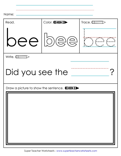Worksheet 3: Bee (Printable PDF Worksheet)