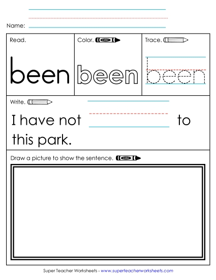 Worksheet 3: Been (Printable PDF Worksheet)