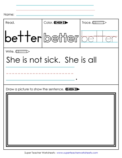 Worksheet 3: Better (Printable PDF Worksheet)