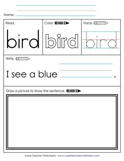 Worksheet 3: Bird (Printable PDF Worksheet)