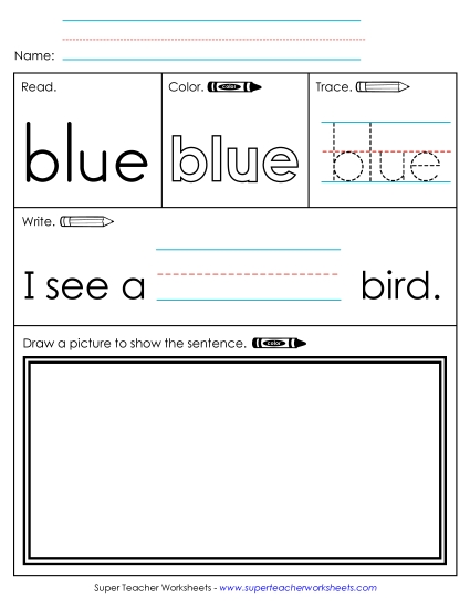 Worksheet 3: Blue (Printable PDF Worksheet)