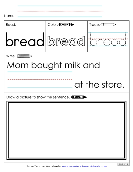 Worksheet 3: Bread (Printable PDF Worksheet)