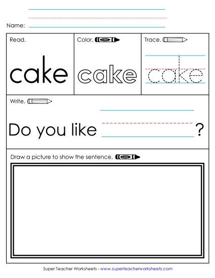 Worksheet 3: Cake (Printable PDF Worksheet)