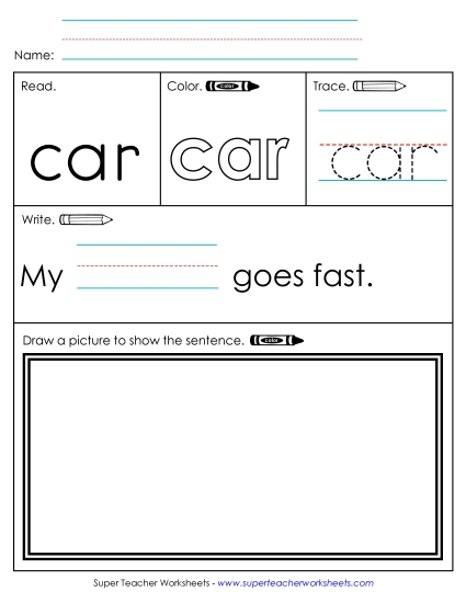 Worksheet 3: Car (Printable PDF Worksheet)