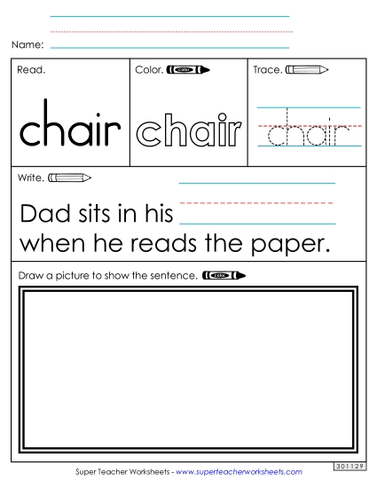 Worksheet 3: Chair (Printable PDF Worksheet)