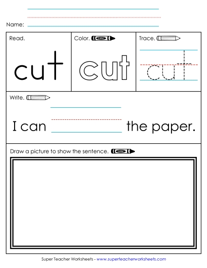 Worksheet 3: Cut (Printable PDF Worksheet)