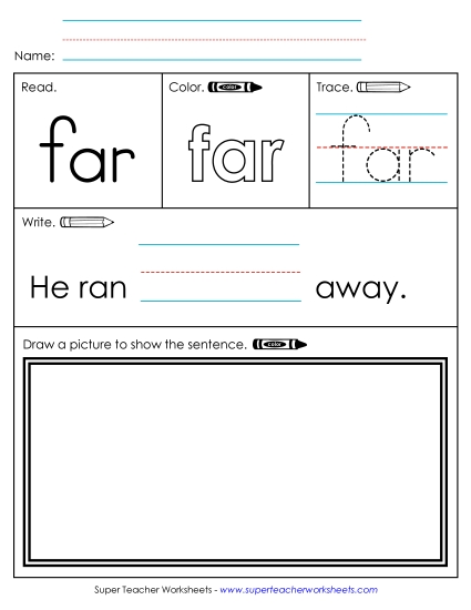 Worksheet 3: Far (Printable PDF Worksheet)