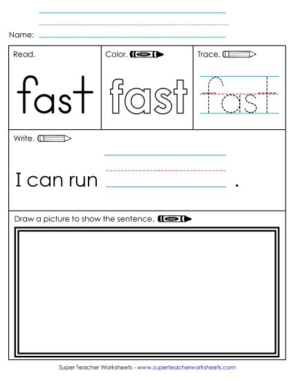 Worksheet 3: Fast (Printable PDF Worksheet)