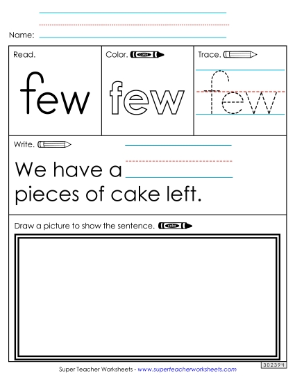 Worksheet 3: Few (Printable PDF Worksheet)