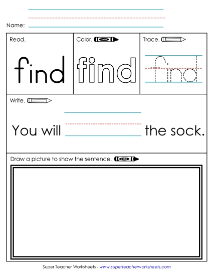Worksheet 3: Find (Printable PDF Worksheet)