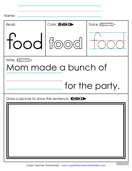 Worksheet 3: Food (Printable PDF Worksheet)
