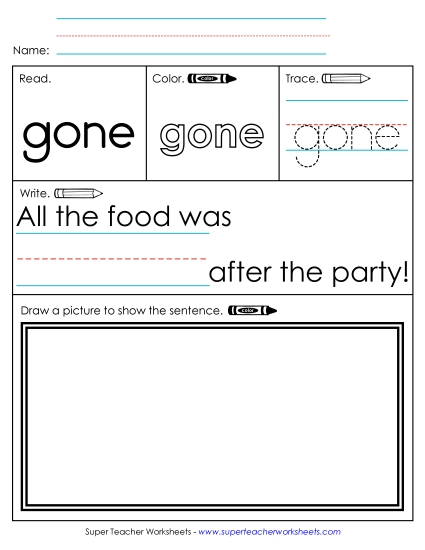Worksheet 3: Gone (Printable PDF Worksheet)
