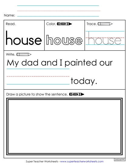 Worksheet 3: House (Printable PDF Worksheet)
