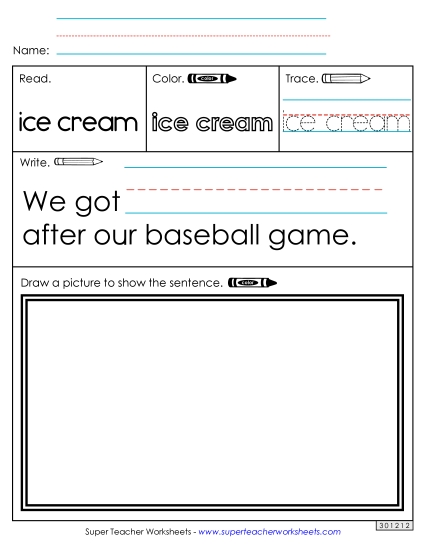 Worksheet 3: Ice Cream (Printable PDF Worksheet)
