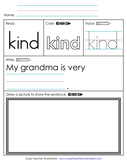 Worksheet 3: Kind (Printable PDF Worksheet)