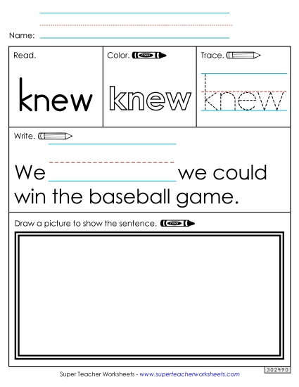 Worksheet 3: Knew (Printable PDF Worksheet)