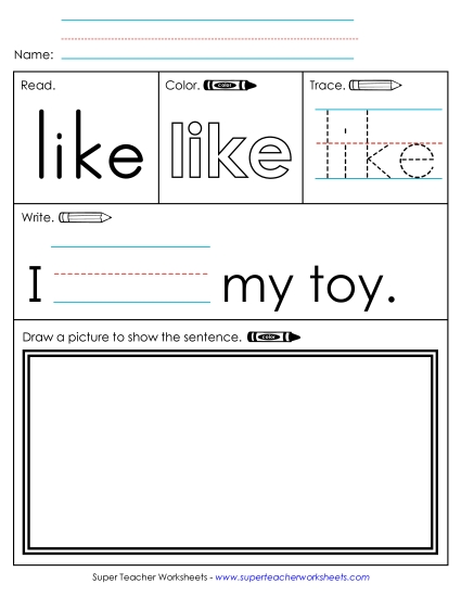 Worksheet 3: Like (Printable PDF Worksheet)