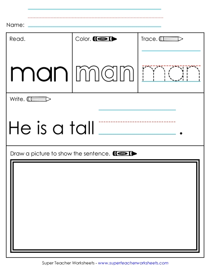 Worksheet 3: Man (Printable PDF Worksheet)