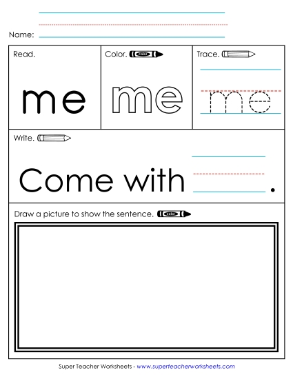 Worksheet 3: Me (Printable PDF Worksheet)