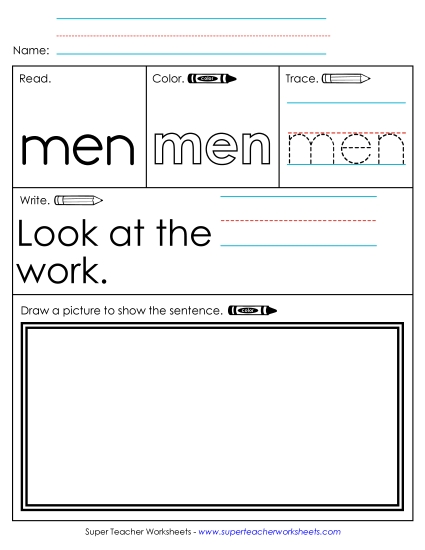 Worksheet 3: Men (Printable PDF Worksheet)