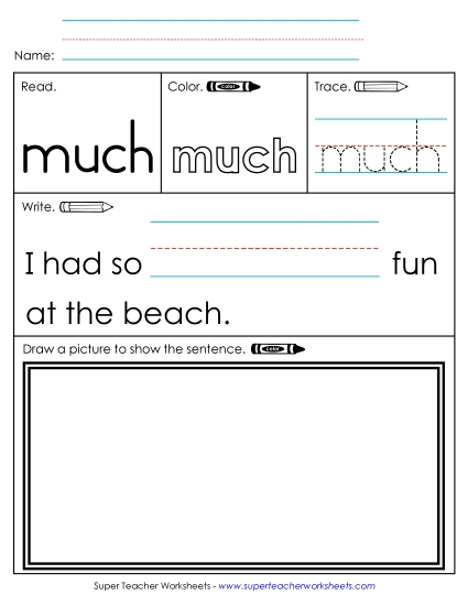 Worksheet 3: Much (Printable PDF Worksheet)