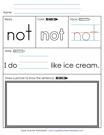 Worksheet 3: Not (Printable PDF Worksheet)