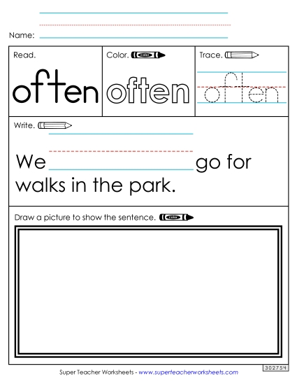Worksheet 3: Often (Printable PDF Worksheet)