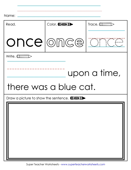 Worksheet 3: Once (Printable PDF Worksheet)