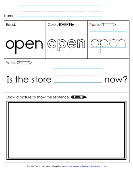 Worksheet 3: Open (Printable PDF Worksheet)