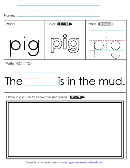 Worksheet 3: Pig (Printable PDF Worksheet)