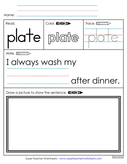Worksheet 3: Plate (Printable PDF Worksheet)