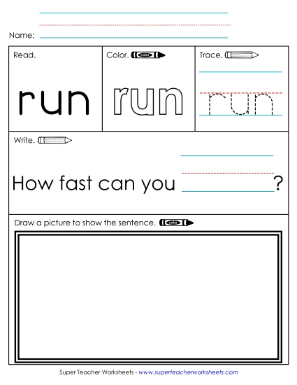 Worksheet 3: Run (Printable PDF Worksheet)