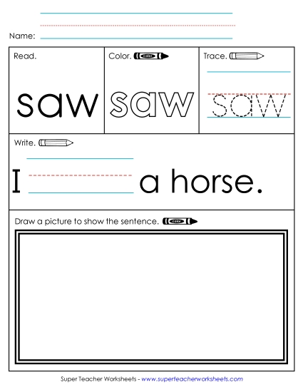 Worksheet 3: Saw (Printable PDF Worksheet)