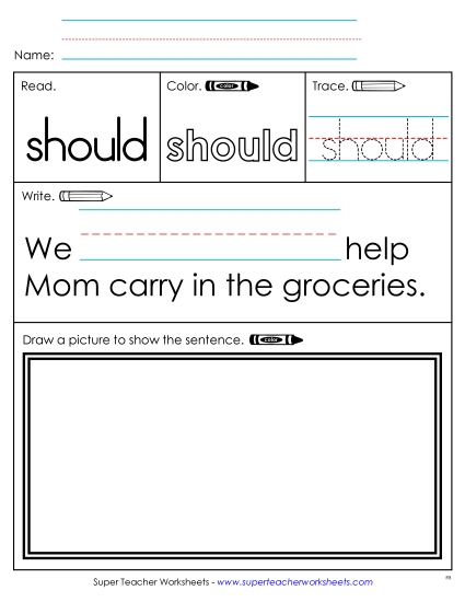 Worksheet 3: Should (Printable PDF Worksheet)