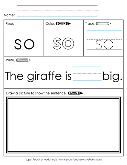 Worksheet 3: So (Printable PDF Worksheet)