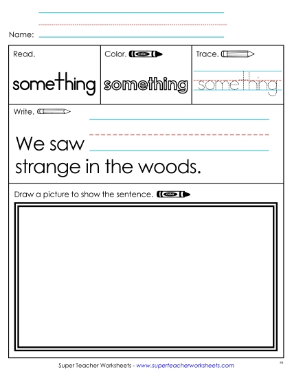 Worksheet 3: Something (Printable PDF Worksheet)