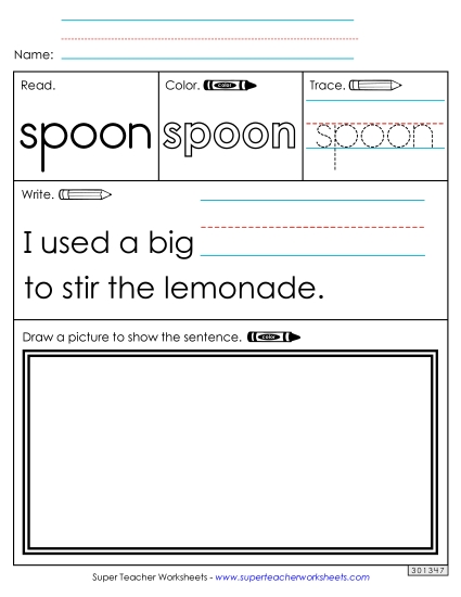 Worksheet 3: Spoon (Printable PDF Worksheet)