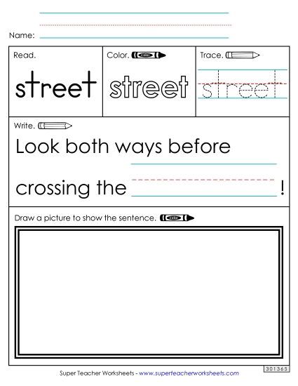 Worksheet 3: Street (Printable PDF Worksheet)