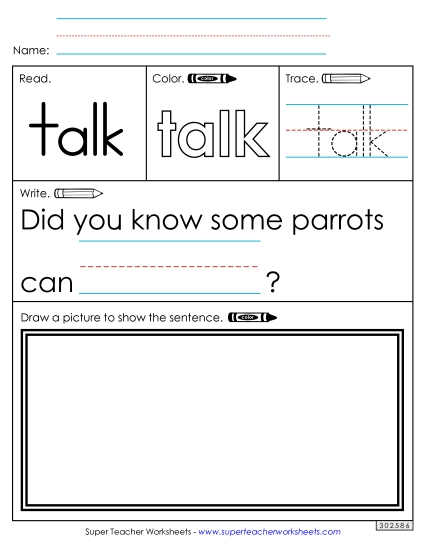 Worksheet 3: Talk (Printable PDF Worksheet)