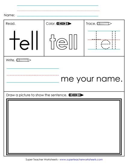 Worksheet 3: Tell (Printable PDF Worksheet)