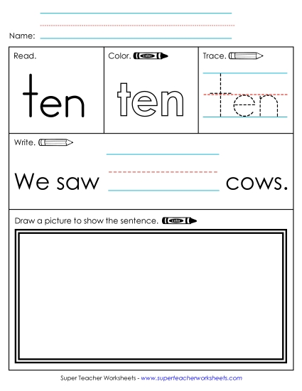 Worksheet 3: Ten (Printable PDF Worksheet)