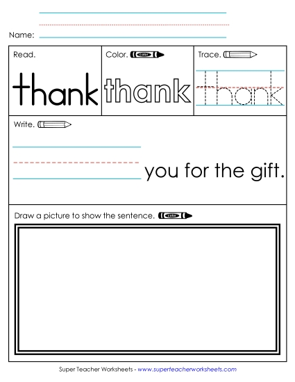 Worksheet 3: Thank (Printable PDF Worksheet)