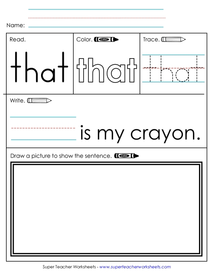 Worksheet 3: That (Printable PDF Worksheet)