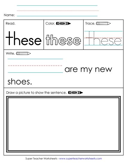 Worksheet 3: These (Printable PDF Worksheet)